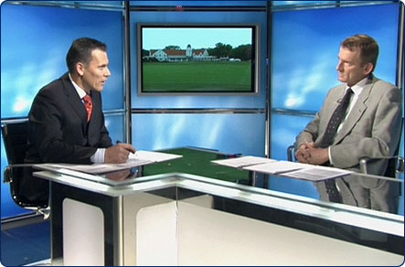 Robert Lee and I discussing the action on Sky Sports Golf Night